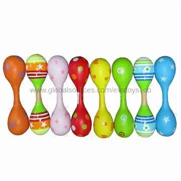 2013 best selling wooden baby maracas and sound toy for kid, eco-friendly, confirms to EN 71 test