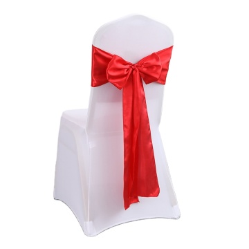 Wedding Chair Sashes with Flower Bows and Streamers for Scene Decoration