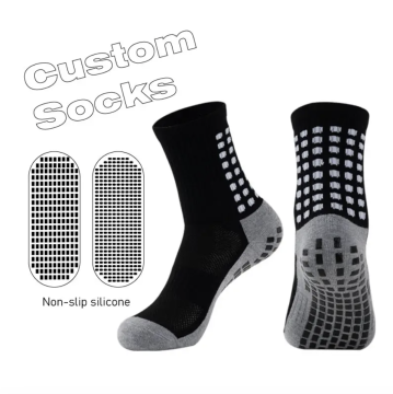 Customizable Non-Slip Grip Basketball and Football Sport Socks with Jacquard Embroidery