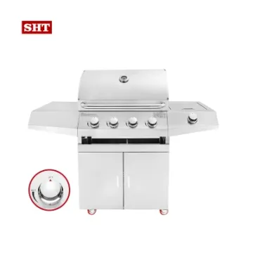 Outdoor Kitchen Gas Grill with Smoker BBQ Grill Gas Portable Barbecue Grill