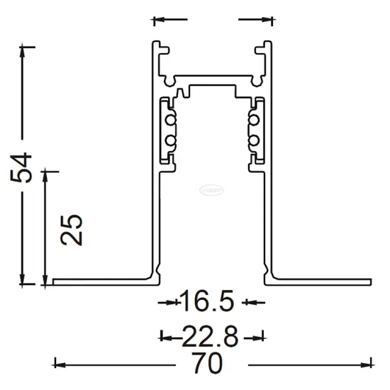 48V DC Aluminium Magnet LED Track Light Rail for Museum Gallery Library