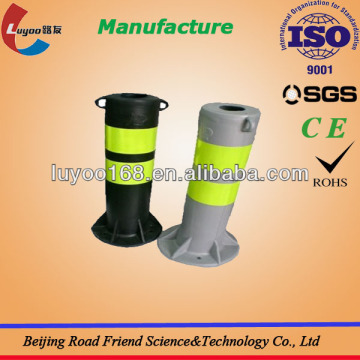 yellow safety bollards