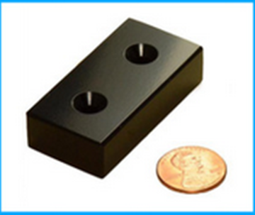 Black epoxy neodymium block magnet with Countersunk hole