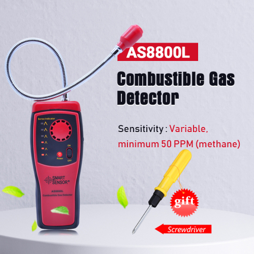 AS8800L Combustible Gas Detector Flammable Natural Gas Leakage Tester Tool Methane Gas Leak Detector Analyzer