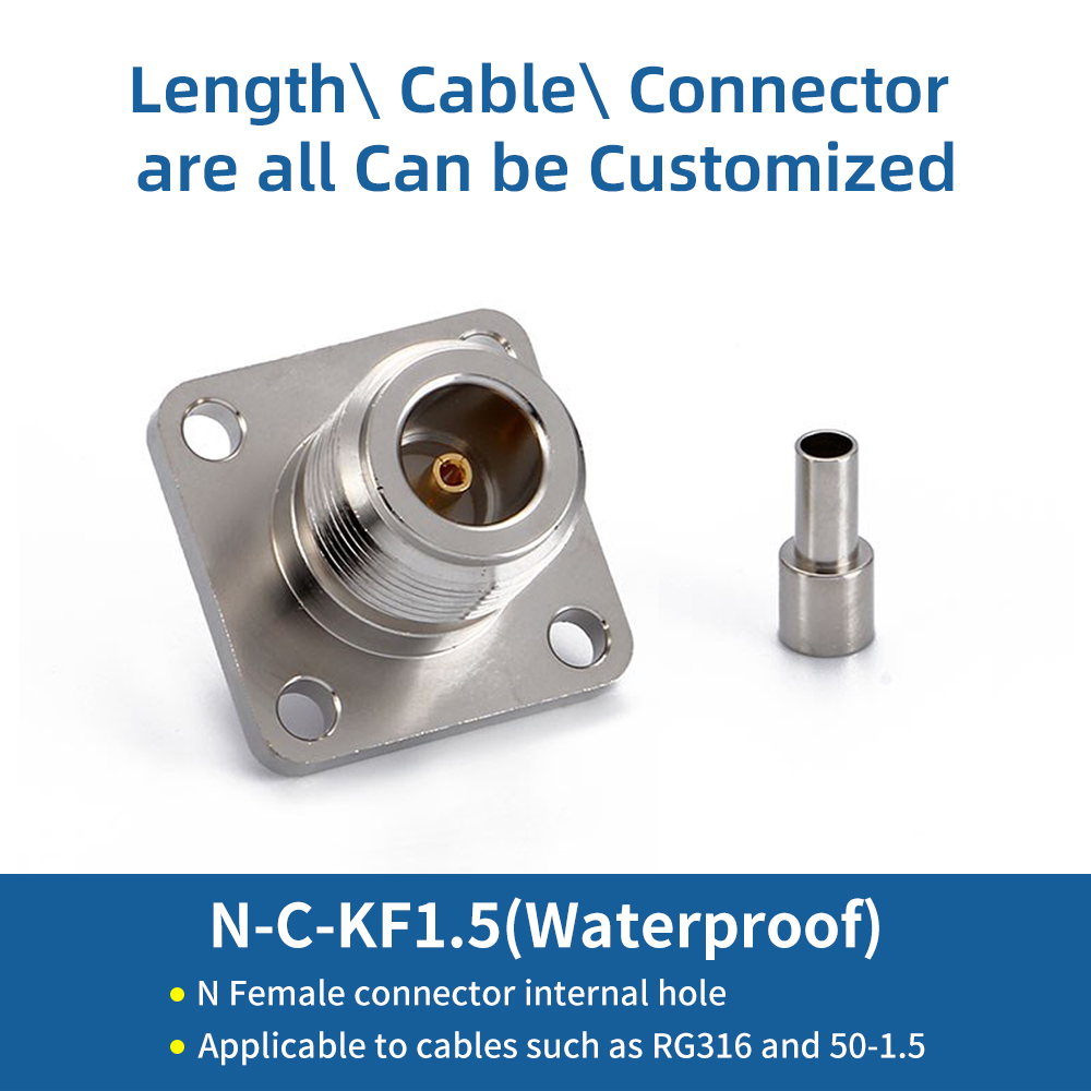 N Female Straight 4 Hole Flange RF Connector 4