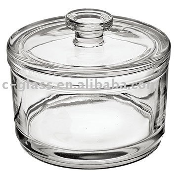 glass jar and glass candy container