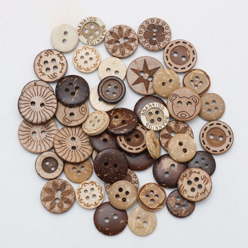 Alimentation en usine: boutons naturels de noix de coco - 2 trous, 4 trous, matériau en bois pour manteaux, chemises et vêtements pour enfants