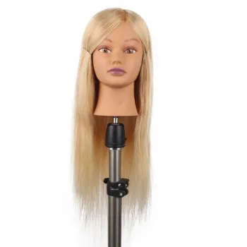 realistic human hair training head blond for hairdressers