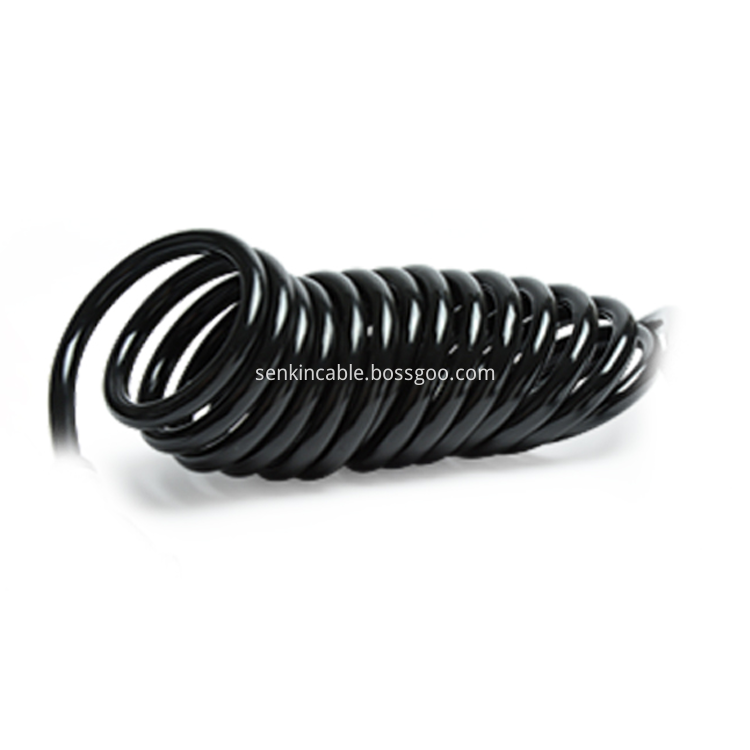 Flexibility Retractable PU Spiral Coil Spring Cable