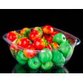 Caja de fruta de plástico con tapa abatible