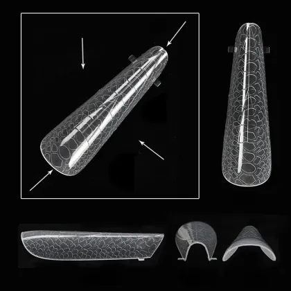 Miukiula 3D Snake Pattern Stiletto Nail Tips - Extra Long Dual Form