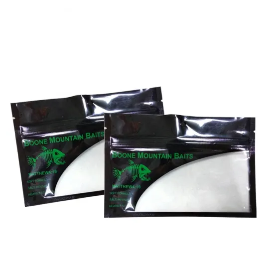 OEM soft plastic clear window fishing lure bait packaging bag with hole