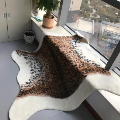 Cow Print Rug 4.1x4.2 Feet - Faux Cow Hide Rug for Home