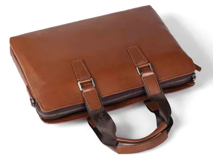 Mens Leather Portfolio Genuine Leather Bag Men Briefcase