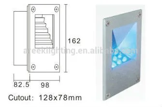 3w led recessed cct aluminium wall light