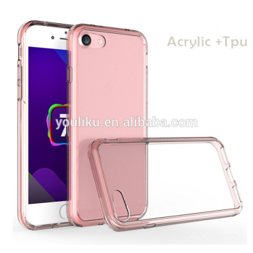 New products 2016 shockproof Acrylic tpu transparent back cover bright color edge for iphone7/7 plus phone case