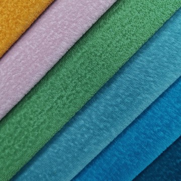 Collection multicolore de tissu d'ameublement de velours de contact doux