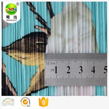 Wholesale custom print pleated polyester crepe fabric