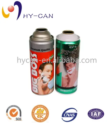 Shaving foam refillable aerosol spray can