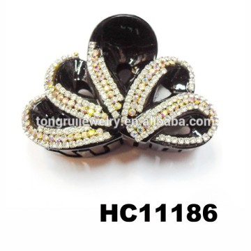 cute korean rhinestone plastic hair claw clip