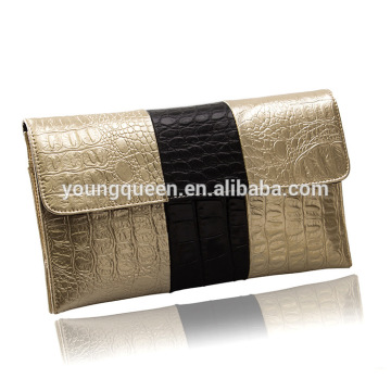 YQ27-6 Fashion Leather Envelope Clutch with Drop-in Chain Shoulder Strap Lady handbag