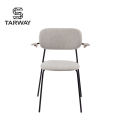 Wholesale Home Furniture Restaurant Comfortable Upholstered Dining Chair With Metal Legs