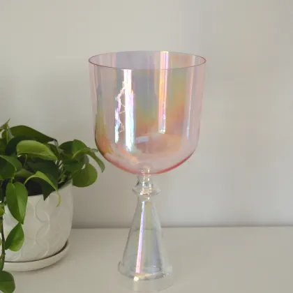 HF Light Pink Cosmic Light Quartz Crystal Singing Bowl