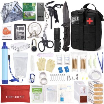 250 Piece Survival First Aid Kit: IFAK Molle-Compatible Trauma Bag for Camping & Hiking