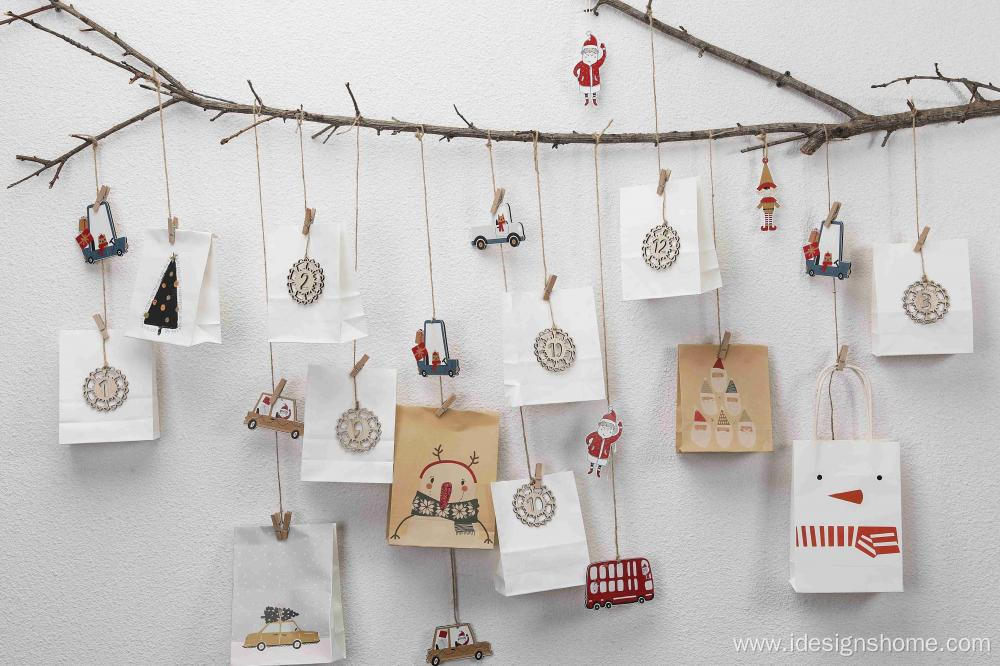 Christmas Advent Calendar Hanging Bags 24 Days Christmas