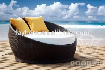 GW3090 Modern hotel furniture rattan round bed