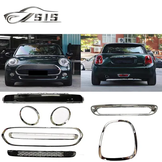 Upgrade Grilles and Lighting Protection Set for F55 F56 F57 - Glossy Black Car Exterior Auto Parts