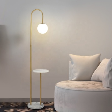 Wholesale Custom Golden Floor Lamp with Marble Base for Bedroom, Living Room, and Office
