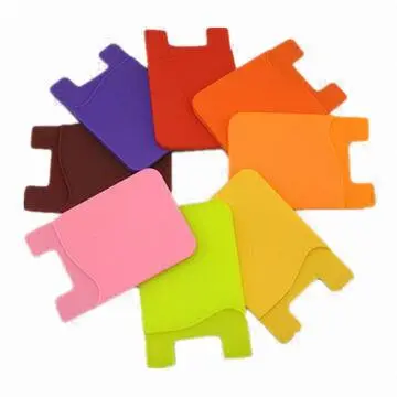 Promotional Colorful Silicone Smartphone Wallet, Easy to Clean and Harmless