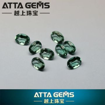 Forever love-Oval cut synthetic green crystal
