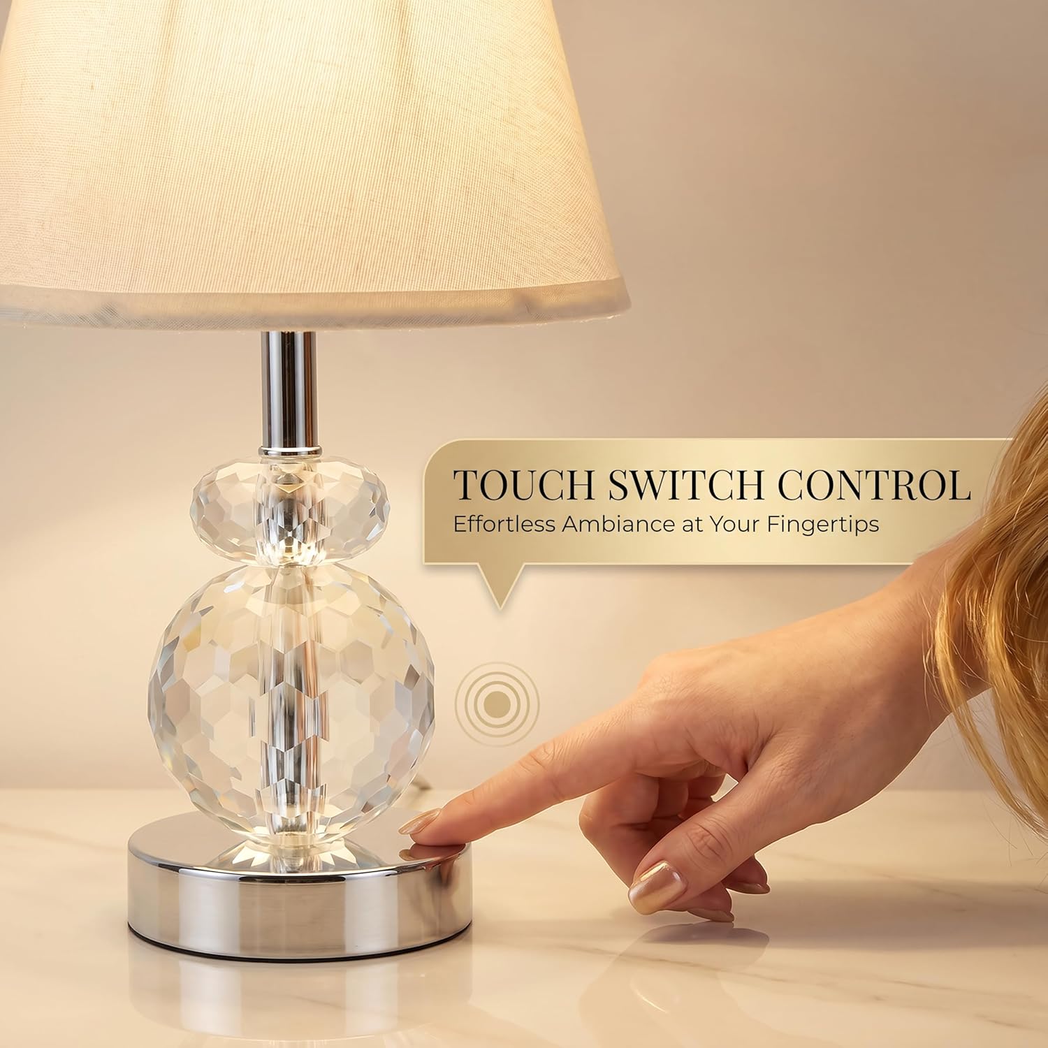 Portable Crystal Touch Lamp Wireless Glow Nightstand (8)
