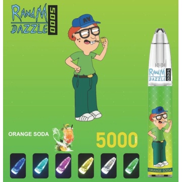 Randm Dazzle 5000 퍼프 충전식 가벼운 빛나는 일회용 vape