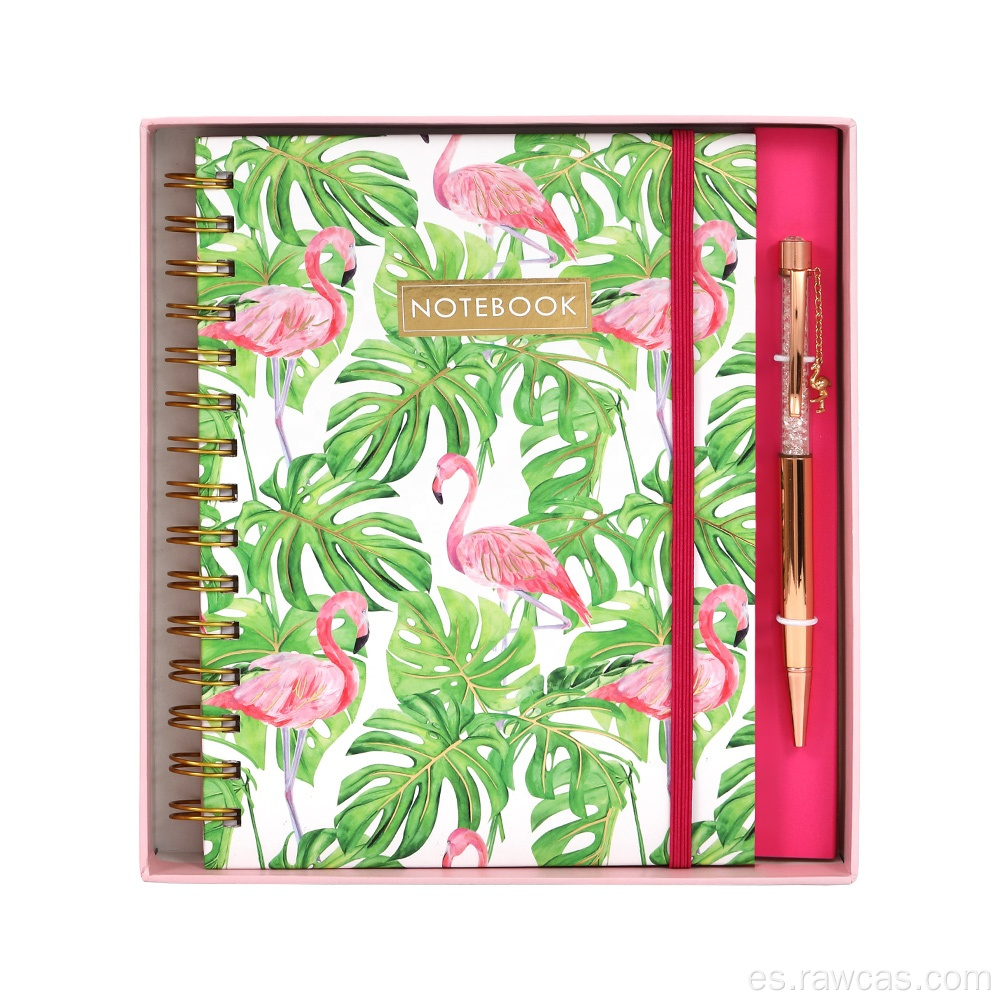cuaderno temático de flamingo y juego de regalos de papelería de lápiz