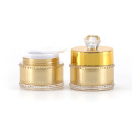 wholesale gold silver empty plastic acrylic pp eco friendly diamond cosmetic 10gram cream jar 5g