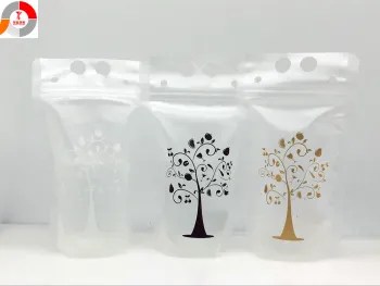 Customized Stand-up Drink Transparent Bag with Zipper