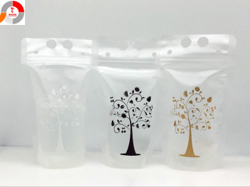 Customized Stand-up Drink Transparent Bag with Zipper