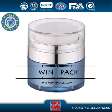 15g blue color airless jar,15g 30g 50g acrylic airless jar,double layers round shape airless cream jar manufacturer,free samples