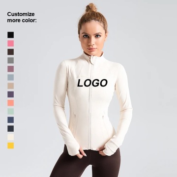Slim Gym Thumb Hole Jackets for Women - Long Sleeve Fitness Yoga Workout Running Quick Dry Jacket