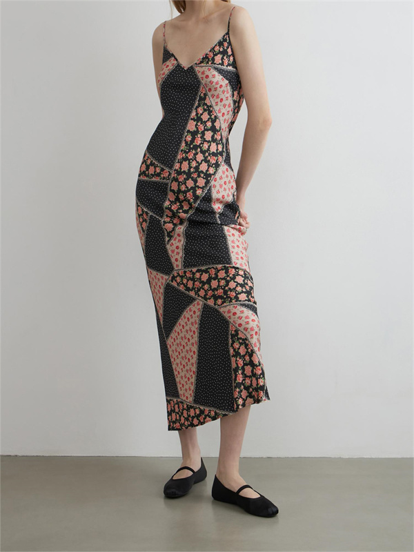 Irregular Printed Camisole Long Skirt