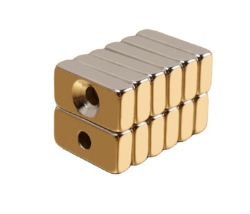 Neodymium Block Magnets with Single Screw Holes: Sizes 20x10x3, 20x10x4.8, 20x10x5