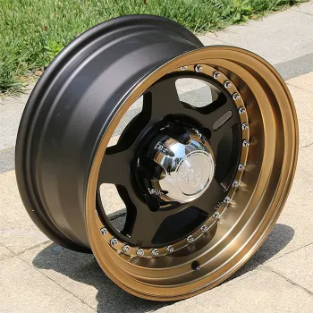 Custom Alloy Wheel Rim with Golden Lip Rivets - New Condition from Manufacturers