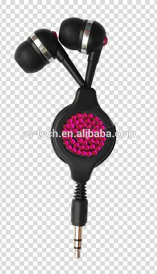 Retractable cable in-ear Headphone with crystal