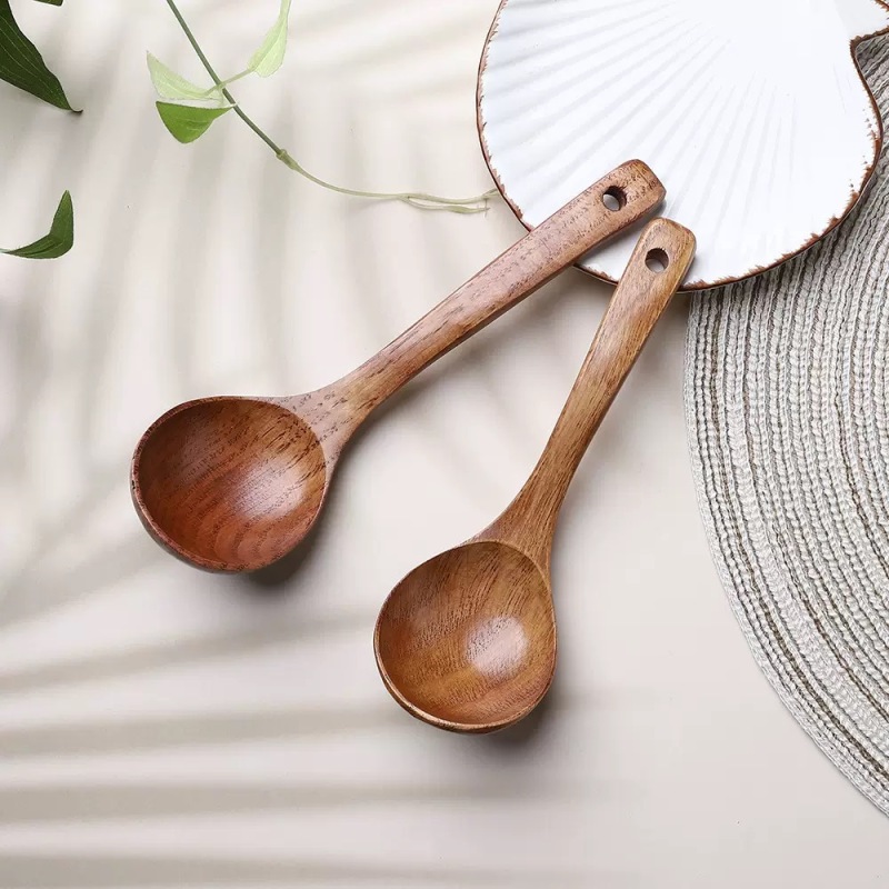 Large wooden soup spoon