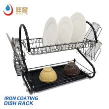 2 tier S shape stainless steel dish drainer