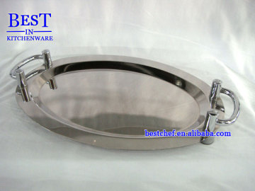 Mirror tray with stackable handle