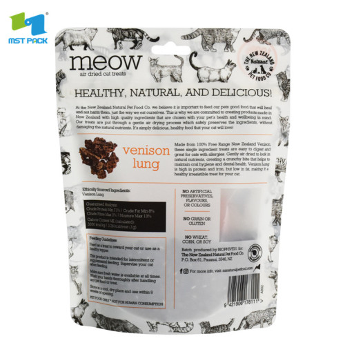 cremallera biodegradable del bolso de la comida del gato de la categoría alimenticia